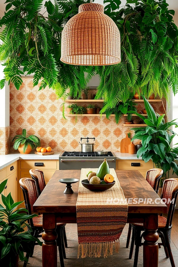 Exotic Plant Decor in Cozy Kitchen Exotic Plant Decor in Cozy Kitchen