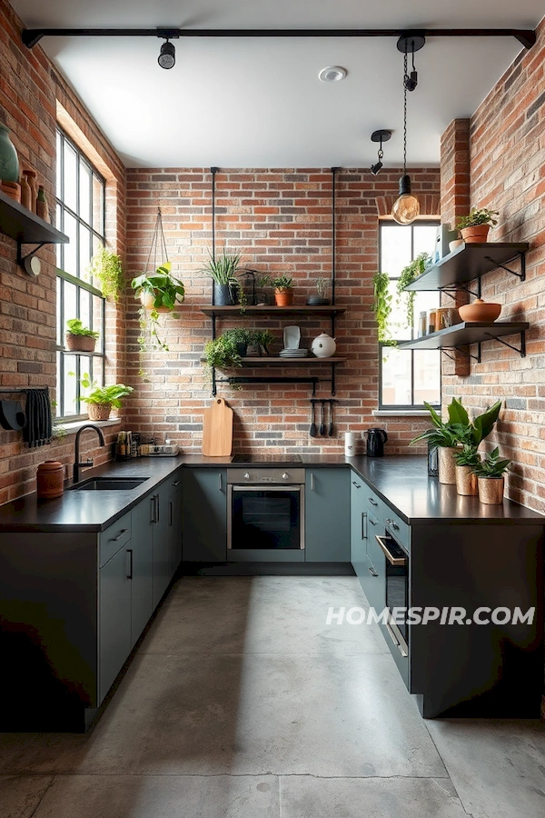 Exposed Brick and Steel Urban Kitchen Style Exposed Brick and Steel Urban Kitchen Style