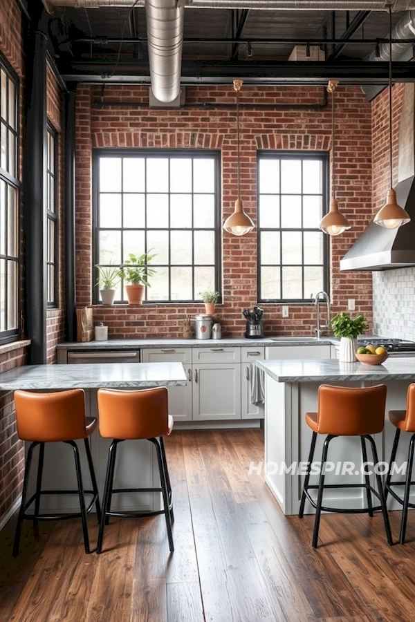 Exposed Brick and Steel Windows in Harmony Exposed Brick and Steel Windows in Harmony