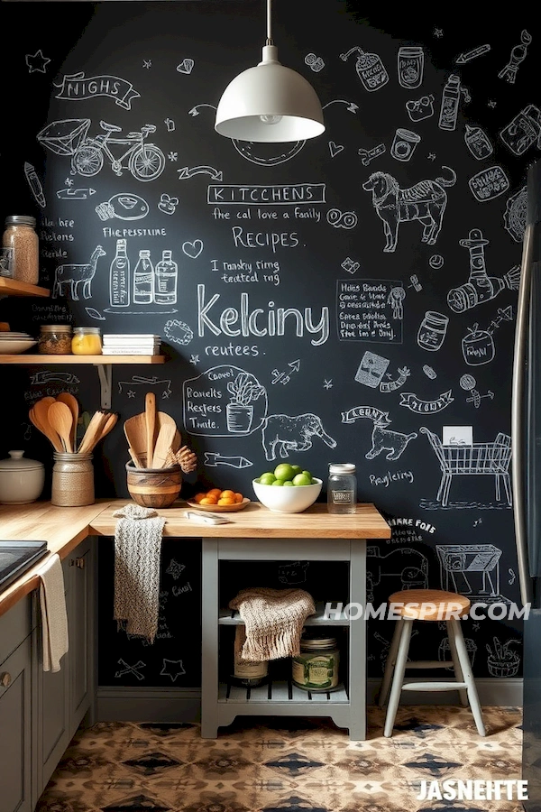 Family Recipes and Art on Shabby Chic Chalkboard Family Recipes and Art on Shabby Chic Chalkboard
