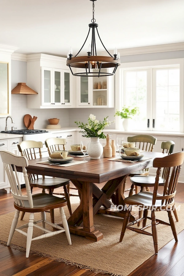 Farmhouse Dining Area with Reclaimed Wood Table Farmhouse Dining Area with Reclaimed Wood Table