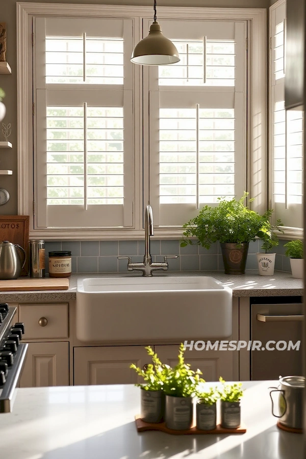 Farmhouse Sink with Vintage Herb Decor Farmhouse Sink with Vintage Herb Decor