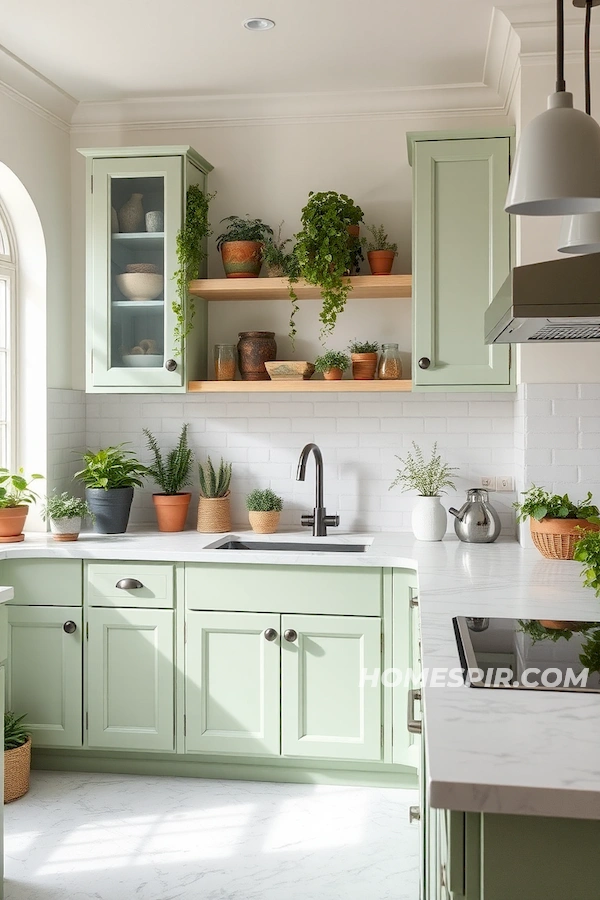 Fresh Atmosphere with Plants in Minimalist Kitchen Fresh Atmosphere with Plants in Minimalist Kitchen