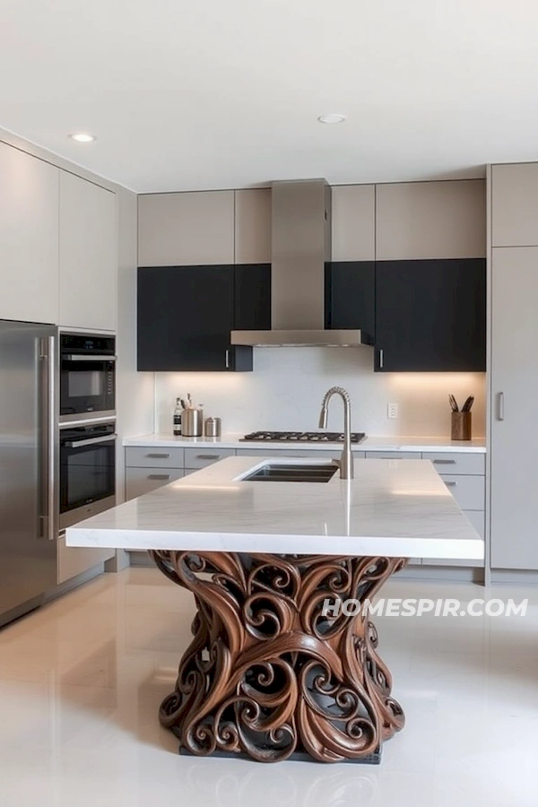 Functional Art as Kitchen Island Highlight Functional Art as Kitchen Island Highlight