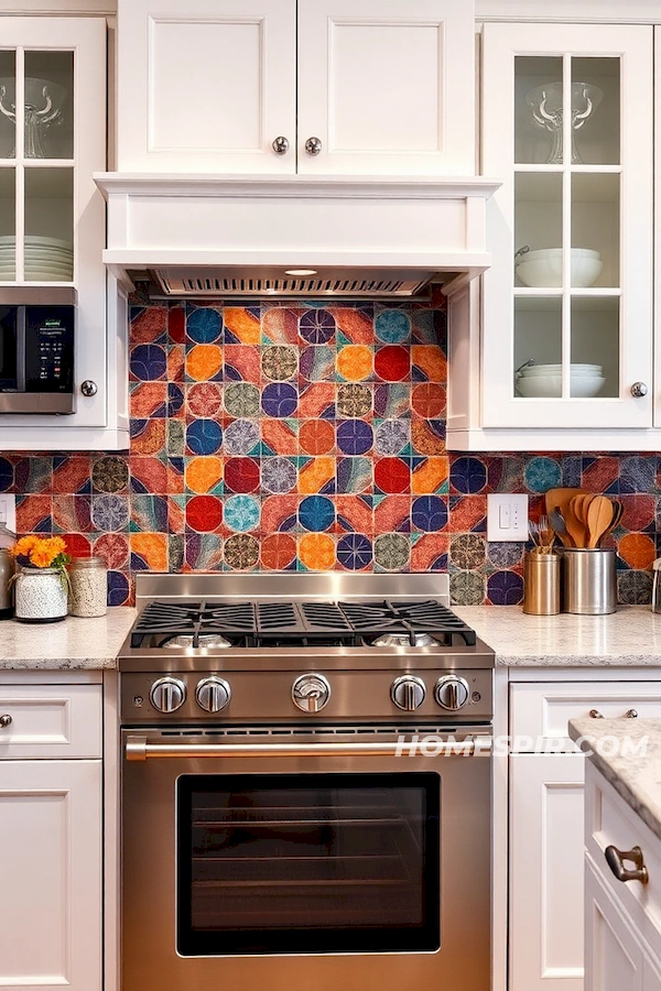 Geometric Art Backsplash Adds Modern Flair Geometric Art Backsplash Adds Modern Flair