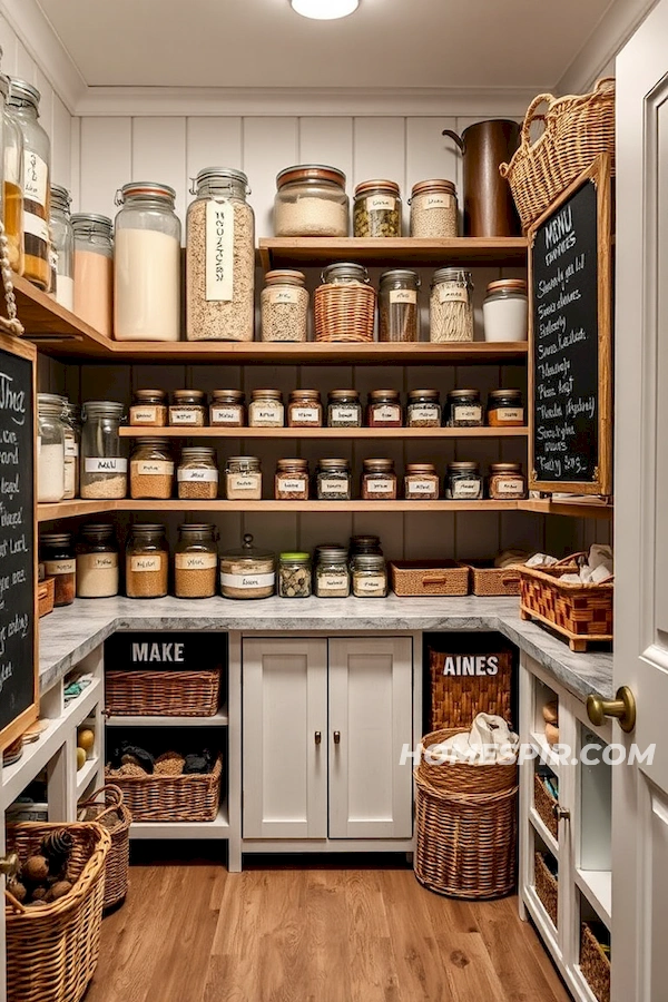 Glass Jar Display in Farmhouse Pantry Glass Jar Display in Farmhouse Pantry