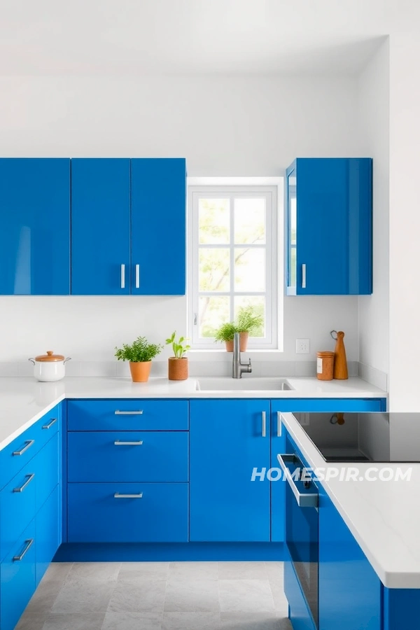 Glossy Blue and Matte White Minimalist Design Glossy Blue and Matte White Minimalist Design