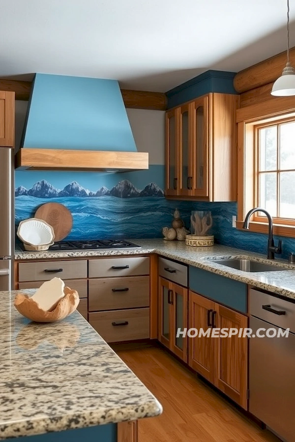 Gradient Blues Define Natural Log Home Kitchen Gradient Blues Define Natural Log Home Kitchen
