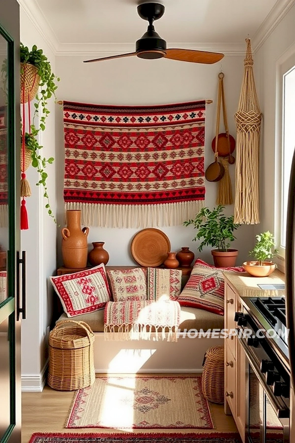 Handwoven Fabrics Adorn Bohemian Nook Handwoven Fabrics Adorn Bohemian Nook