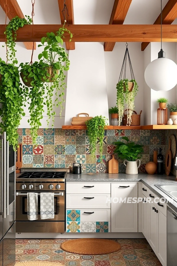 Hanging Greenery in Bohemian Space Hanging Greenery in Bohemian Space