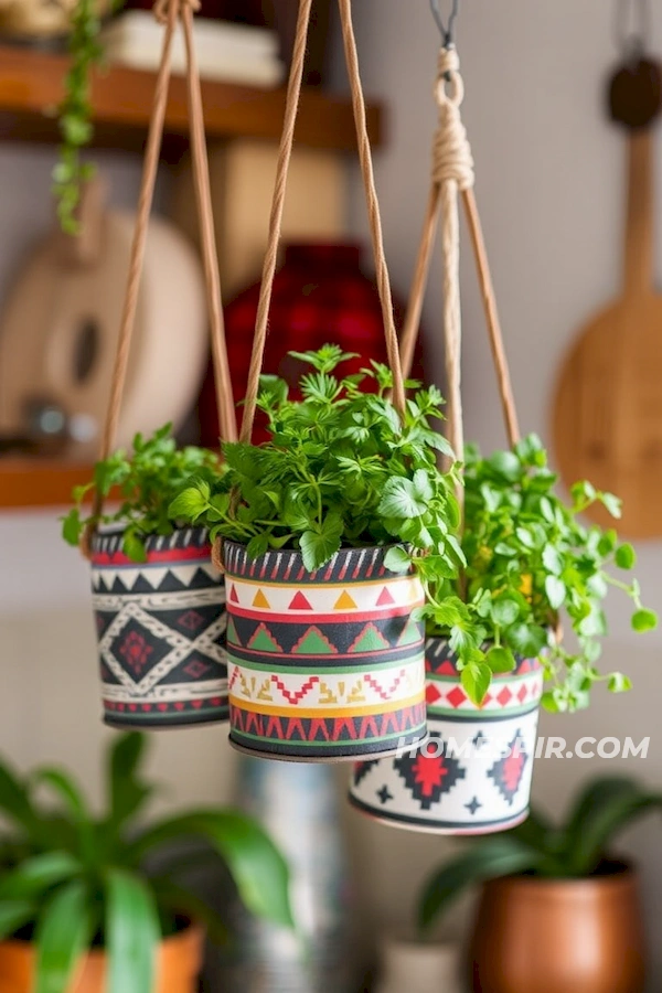 Hanging Herb Gardens in Boho Style Hanging Herb Gardens in Boho Style