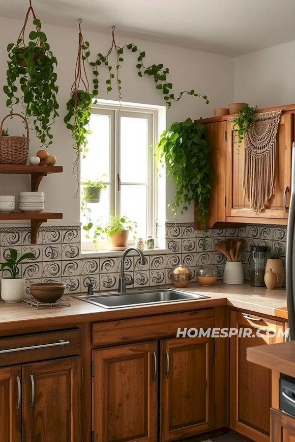 Hanging Vines in Charming Kitchen Hanging Vines in Charming Kitchen
