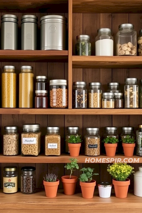 Herb Pots and Spice Jars in Farmhouse Herb Pots and Spice Jars in Farmhouse