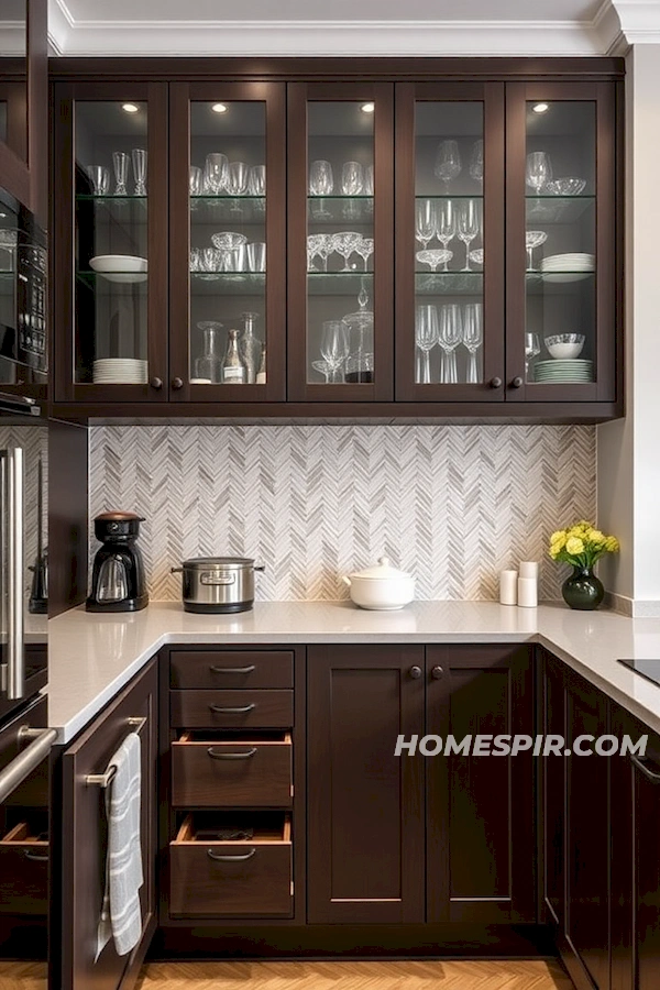 Herringbone Backsplash in a Stylish Kitchen Herringbone Backsplash in a Stylish Kitchen