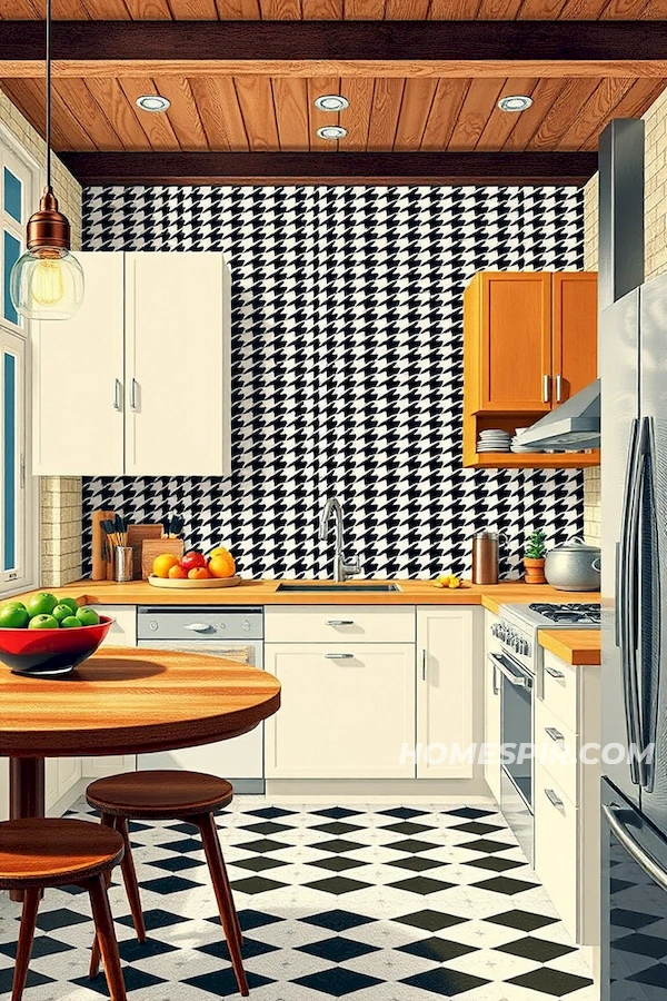 Houndstooth Across Vintage Inspired Kitchen Houndstooth Across Vintage Inspired Kitchen