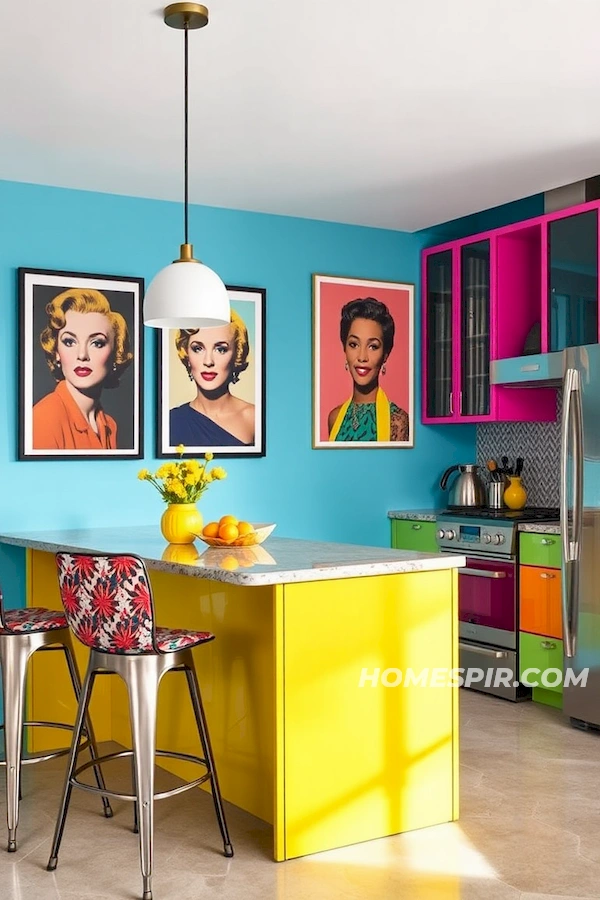 Iconic Artwork in Colorful Kitchen Design Iconic Artwork in Colorful Kitchen Design