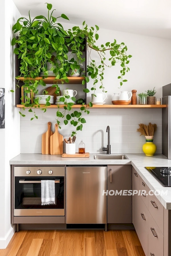 Indoor Plants Enhance a Sustainable Studio Kitchen Indoor Plants Enhance a Sustainable Studio Kitchen