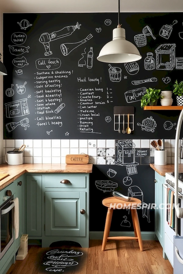 Interactive Chalkboard Wall in Shabby Chic Space Interactive Chalkboard Wall in Shabby Chic Space