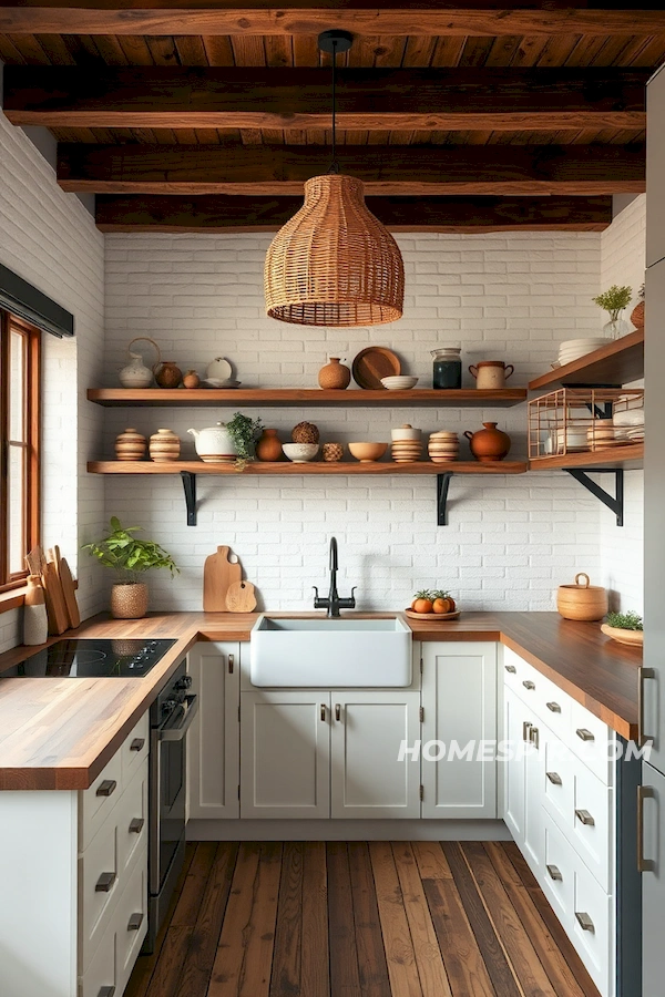 Inviting Boho Kitchen Featuring Natural Wood Textures Inviting Boho Kitchen Featuring Natural Wood Textures