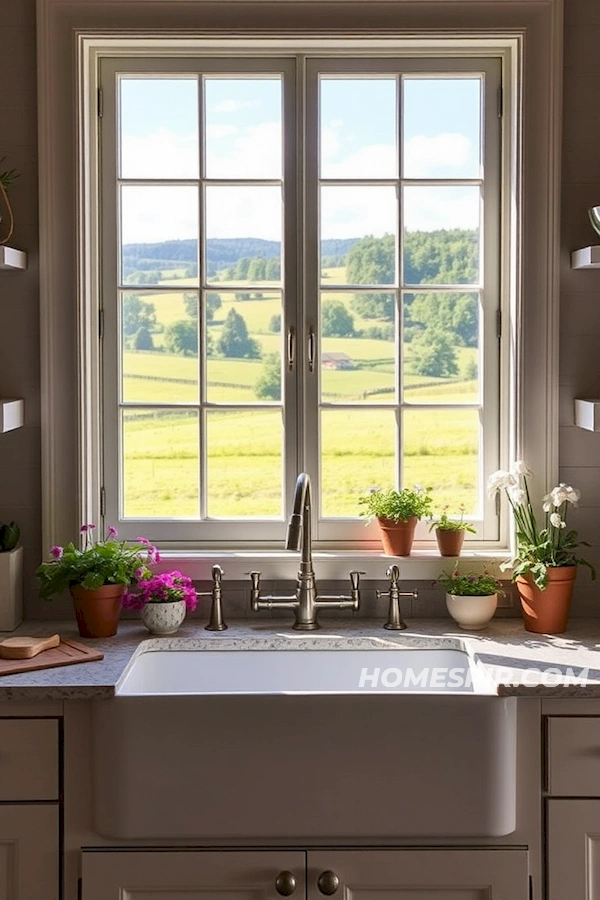 Inviting Farmhouse Sink with Herb Decor Inviting Farmhouse Sink with Herb Decor