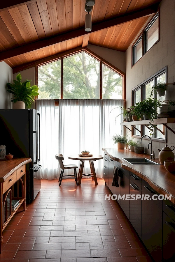 Live Edge Counter and Terracotta Floor Kitchen Live Edge Counter and Terracotta Floor Kitchen