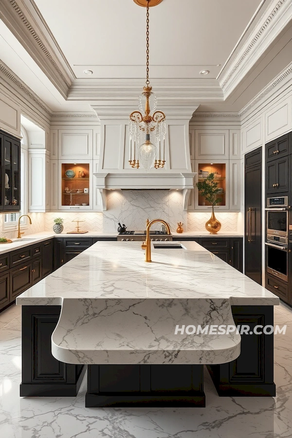 Luxury Kitchen with Classic Molding and Modern Flair Luxury Kitchen with Classic Molding and Modern Flair