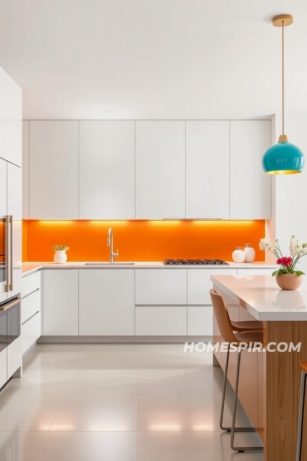Luxury Kitchen with Turquoise Lighting Accents Luxury Kitchen with Turquoise Lighting Accents
