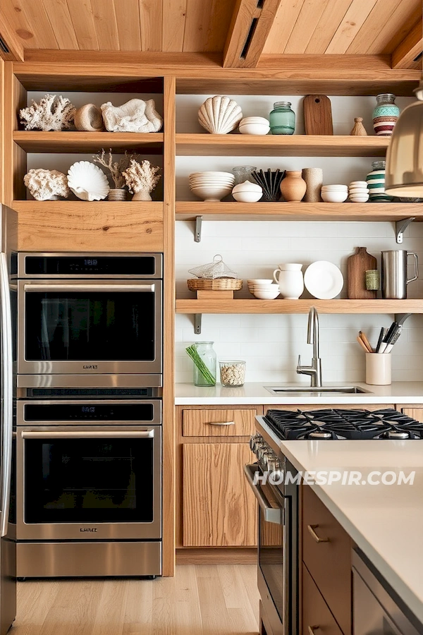 Maritime Decor on Open Shelving Highlights Maritime Decor on Open Shelving Highlights