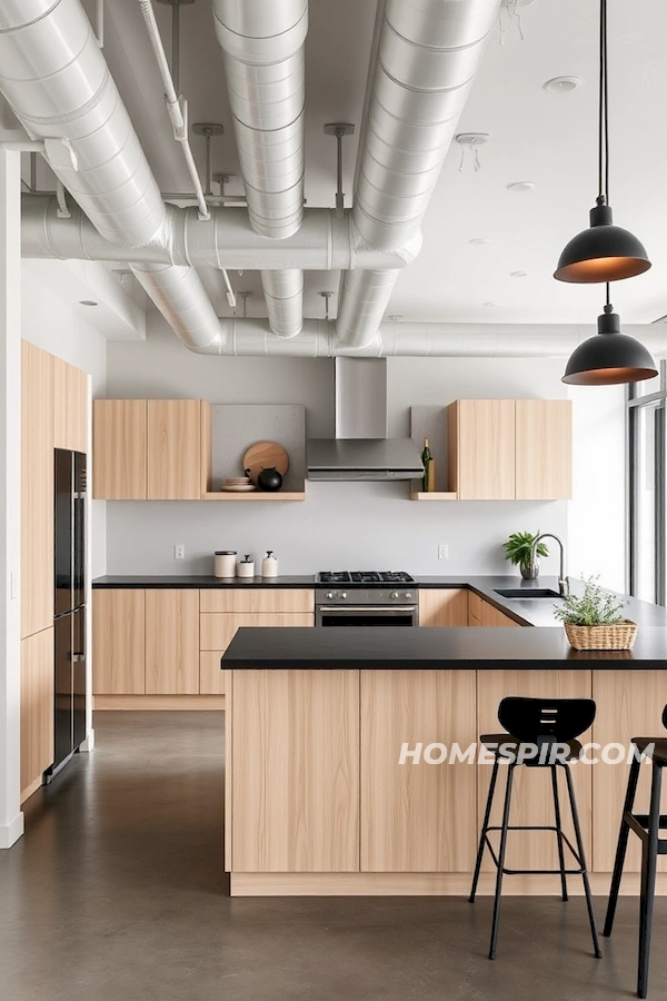 Matte Black and Light Wood Industrial Minimalism Matte Black and Light Wood Industrial Minimalism