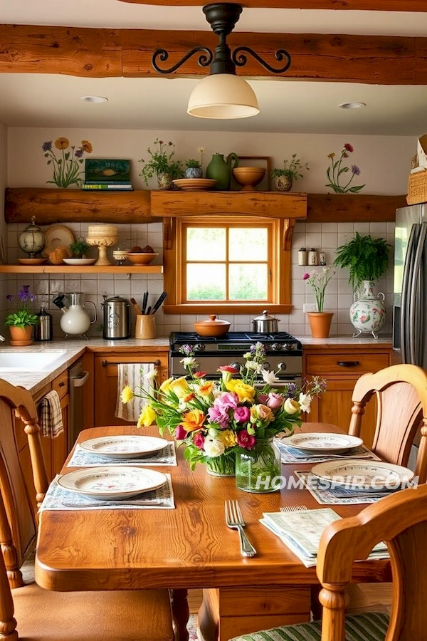 Meadow Inspired Decor in Rustic Kitchen Meadow Inspired Decor in Rustic Kitchen