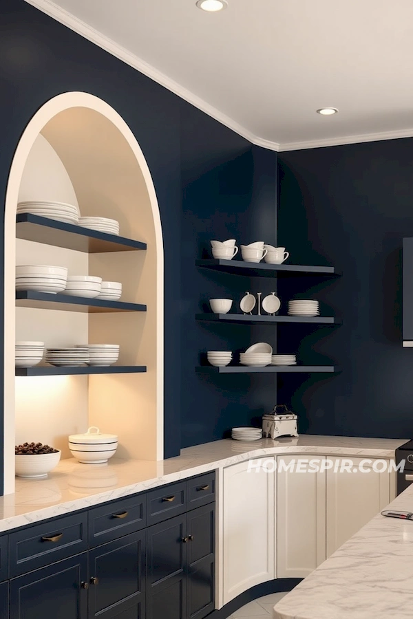 Midnight Blue Alcove Shelves Midnight Blue Alcove Shelves
