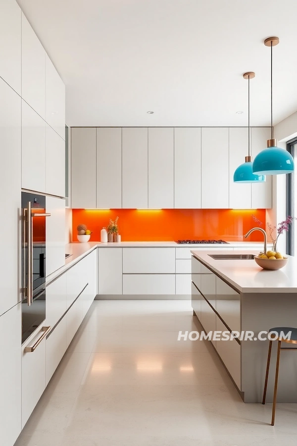 Minimalist Kitchen with Vibrant Design Elements Minimalist Kitchen with Vibrant Design Elements