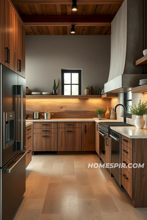 Minimalistic Kitchen with Earthy Elegance Minimalistic Kitchen with Earthy Elegance