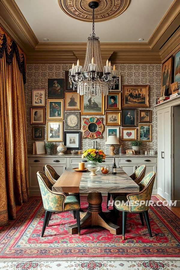 Mismatched Art Gallery in Eclectic Kitchen Design Mismatched Art Gallery in Eclectic Kitchen Design