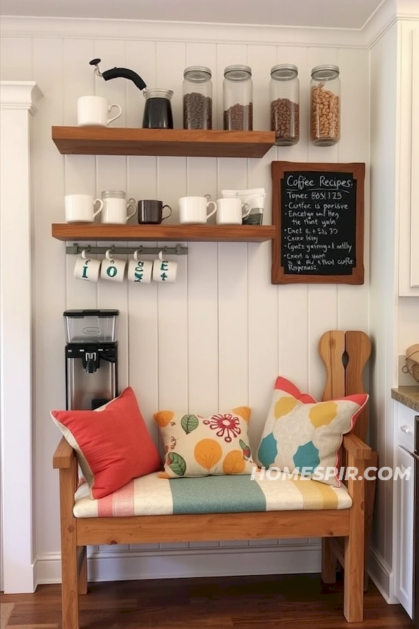 Mismatched Cushions in Cozy Coffee Area Mismatched Cushions in Cozy Coffee Area