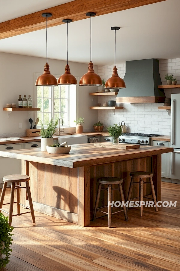 Mismatched Stools in Reclaimed Wood Kitchen Mismatched Stools in Reclaimed Wood Kitchen