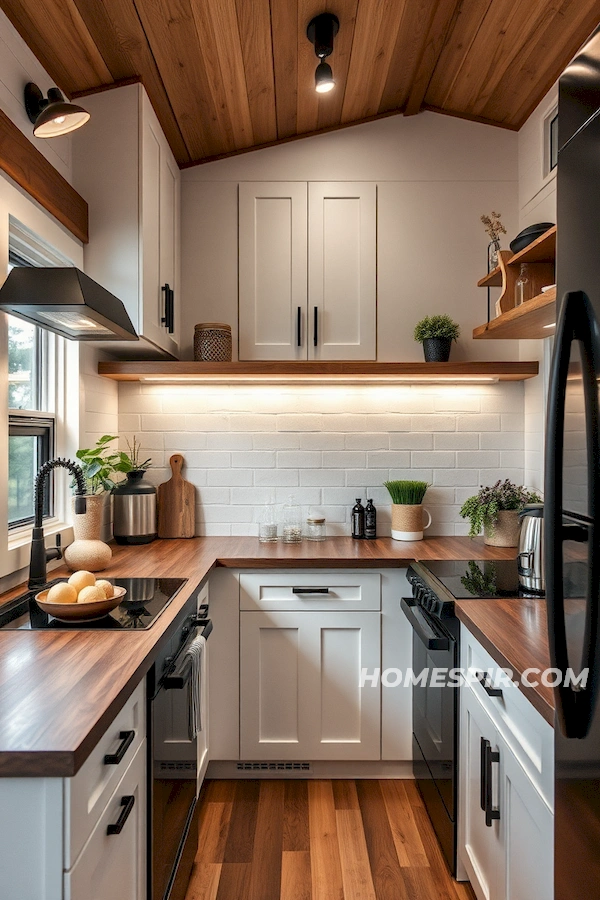 Modern Conveniences in Tiny Kitchen Layout Modern Conveniences in Tiny Kitchen Layout