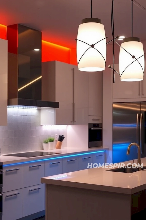 Modern Kitchen with Avant-Garde Lighting Modern Kitchen with Avant-Garde Lighting