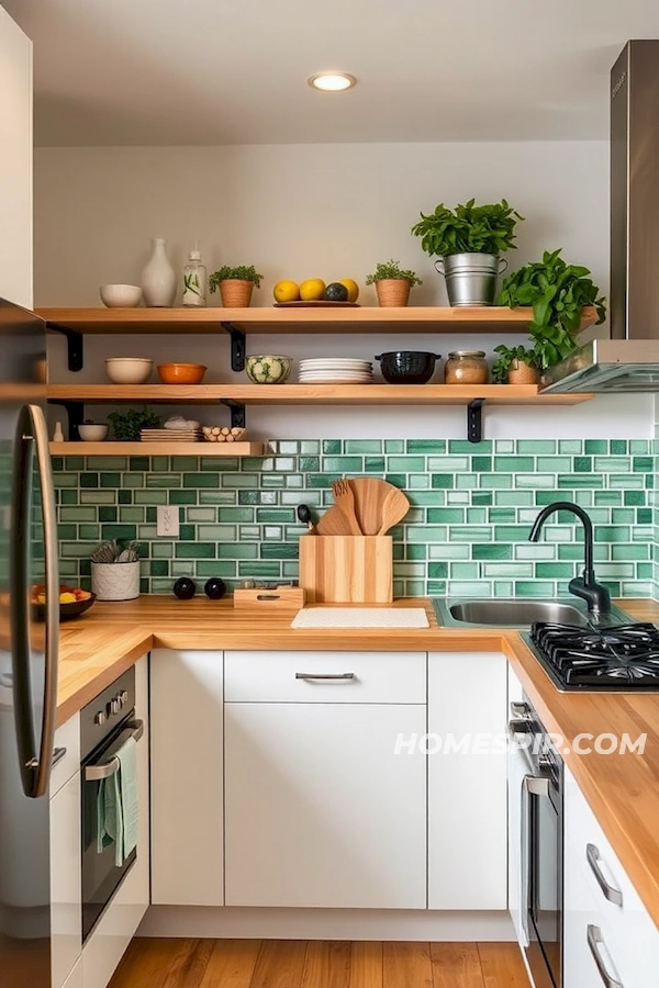 Modern Kitchen with Recycled Glass Backsplash Modern Kitchen with Recycled Glass Backsplash