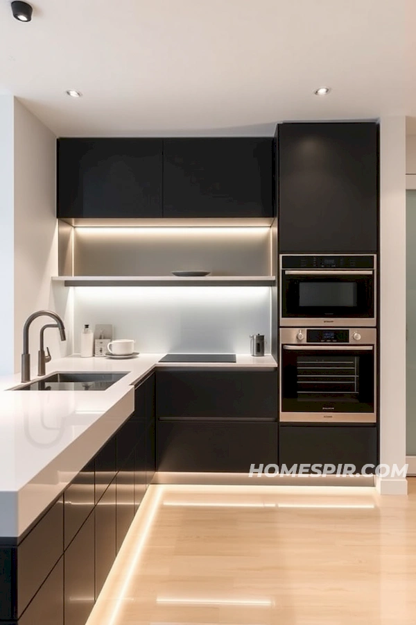 Modern Minimalist Kitchen with Integrated Appliances Modern Minimalist Kitchen with Integrated Appliances