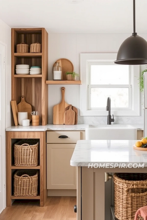 Modern Tiny Kitchen with Wood Accents Modern Tiny Kitchen with Wood Accents