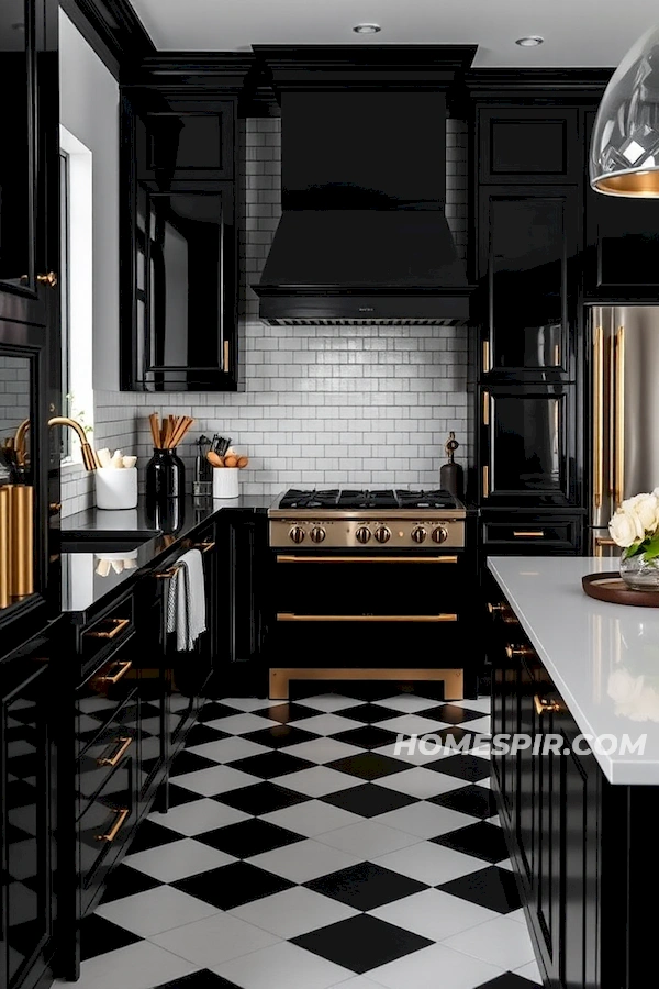 Modern Twist on Classic Checkered Kitchen Floor Modern Twist on Classic Checkered Kitchen Floor
