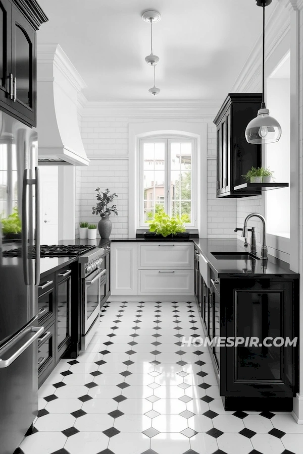 Monochrome Palette in Modern French Kitchen Monochrome Palette in Modern French Kitchen