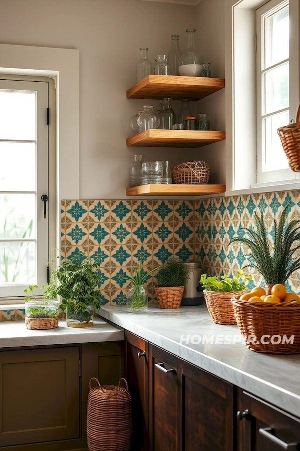 Moroccan Inspired Tiles with Culinary Herbs Moroccan Inspired Tiles with Culinary Herbs