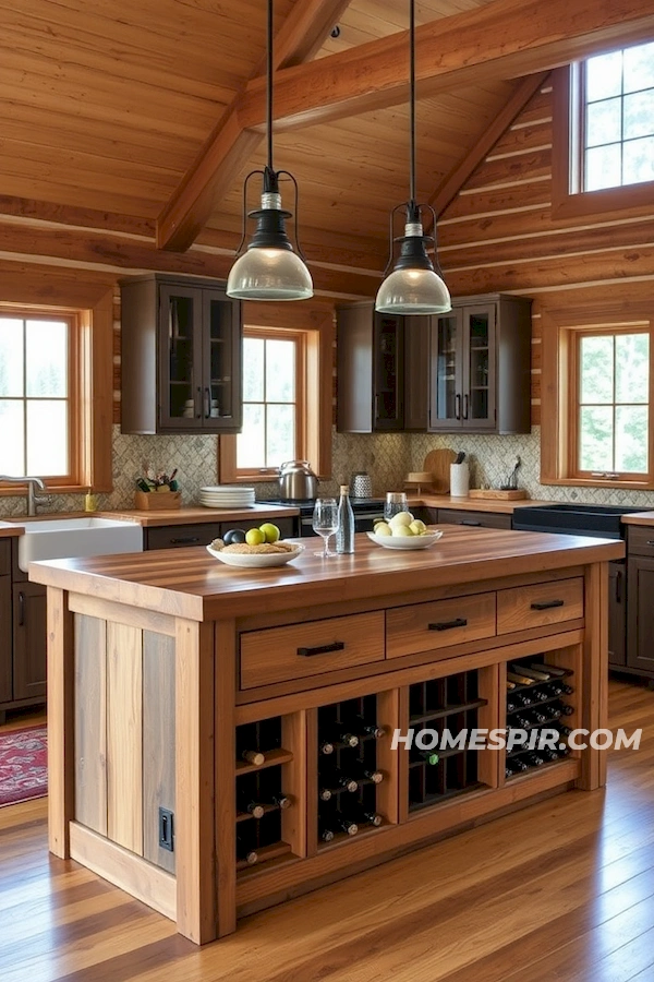 Multifunctional Island in Rustic Kitchen Multifunctional Island in Rustic Kitchen