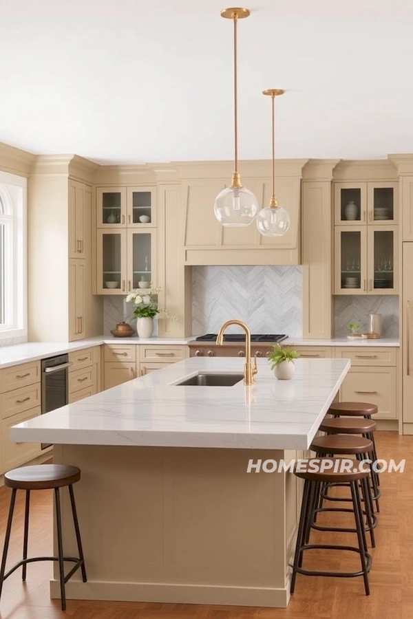 Multifunctional Island with Classic and Modern Elements Multifunctional Island with Classic and Modern Elements
