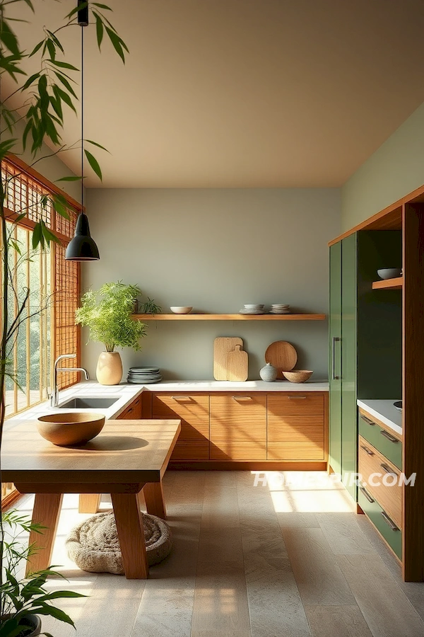 Natural Color Palette in Japanese Kitchen Design Natural Color Palette in Japanese Kitchen Design