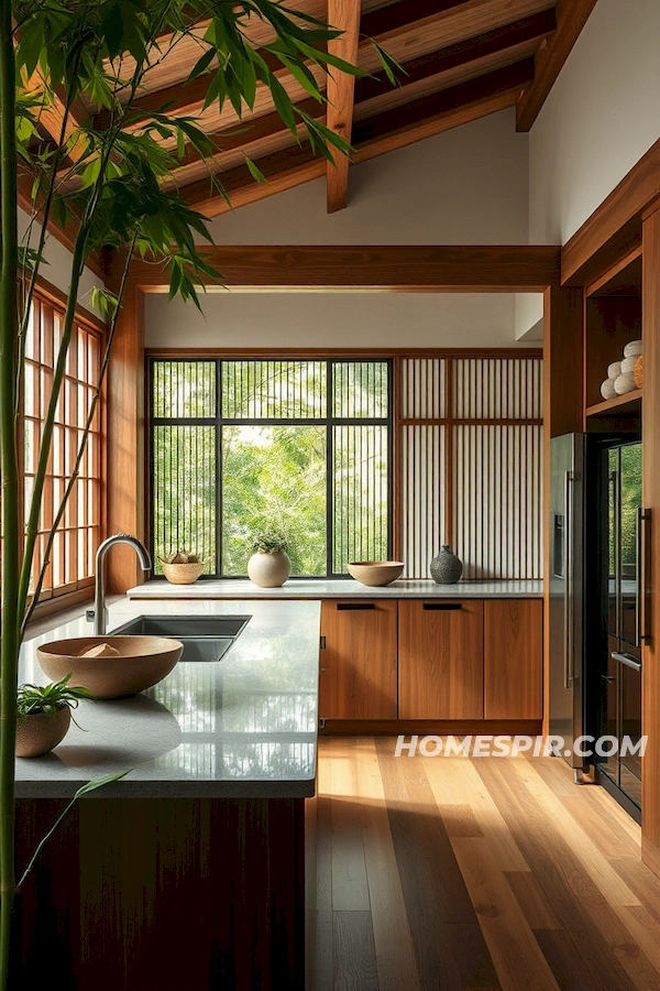 Nature Inspired Japanese Kitchen Color Scheme Nature Inspired Japanese Kitchen Color Scheme