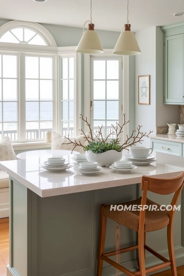 Nature-Inspired Kitchen Nook with Coral Branches Nature-Inspired Kitchen Nook with Coral Branches