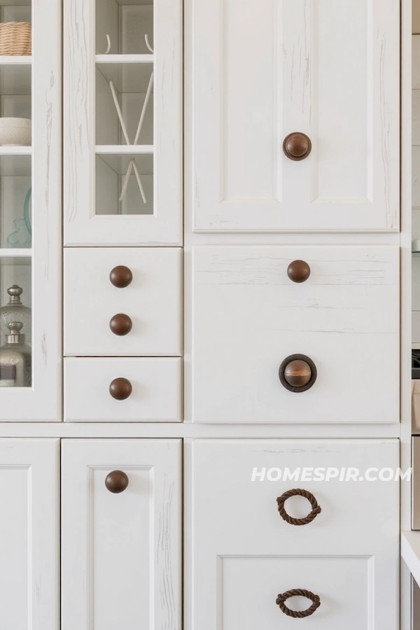 Nautical Cabinet Design with Rope and Portholes Nautical Cabinet Design with Rope and Portholes